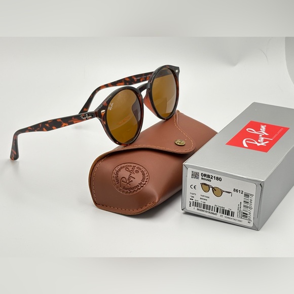 Ray-Ban rb2180 round Lens Classic Tortoise Sunglasses 51-145 - Picture 5 of 12